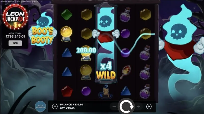 Boo's Booty - Wild fantasma com multiplicador numérico nos rolos